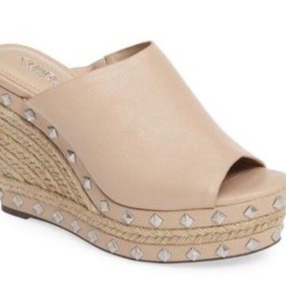 Charles David Leilani Tan Rockstud Studded Wedges